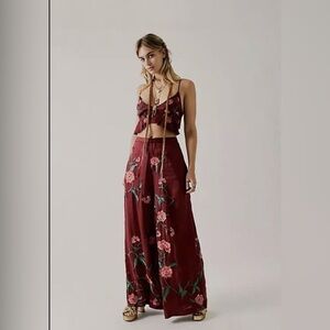 FP x Anna Sui Poppy Embroidered pants